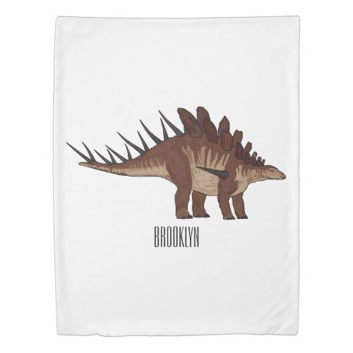 Kentrosaurus cartoon illustration  duvet cover