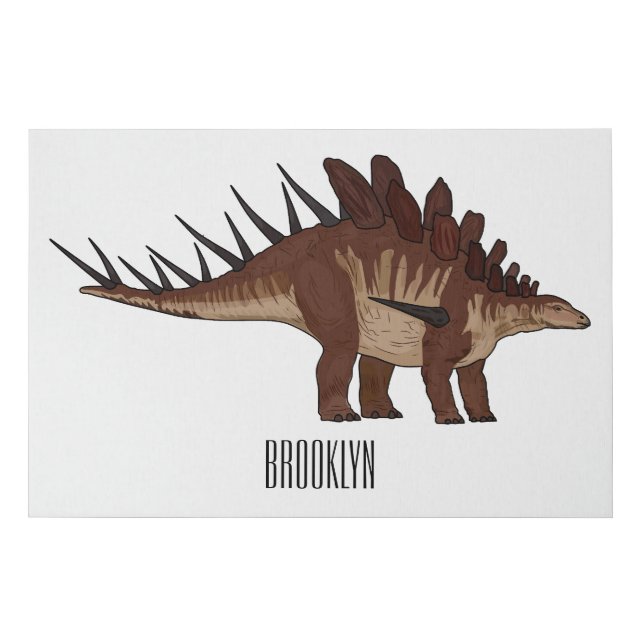 Kentrosaurus cartoon illustration  faux canvas print (Front)