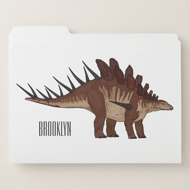Kentrosaurus cartoon illustration  file folder (Front Left)