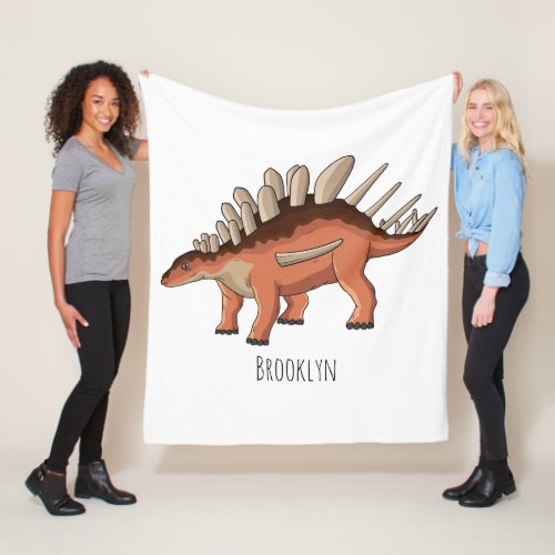 Kentrosaurus cartoon illustration  fleece blanket