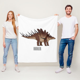 Kentrosaurus cartoon illustration fleece blanket