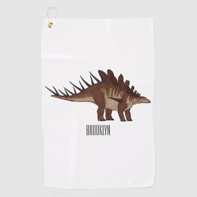 Kentrosaurus cartoon illustration  golf towel (Front)