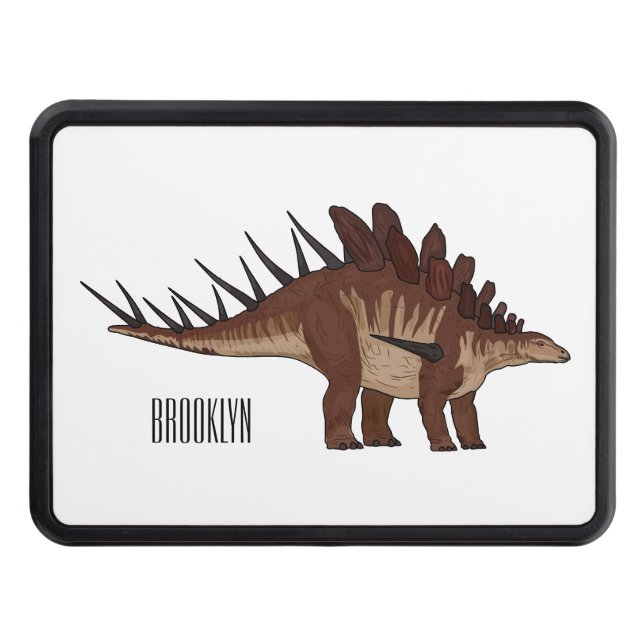 Kentrosaurus cartoon illustration  hitch cover (Front)