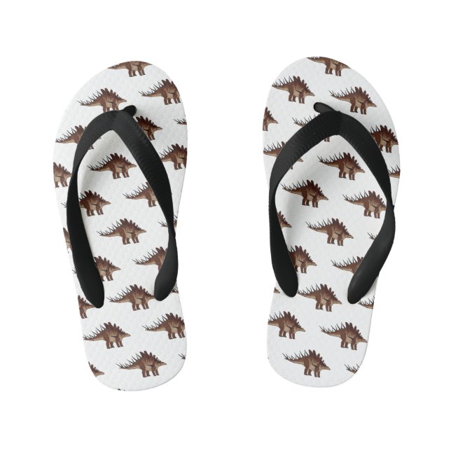 Kentrosaurus cartoon illustration  kid's flip flops (Footbed)