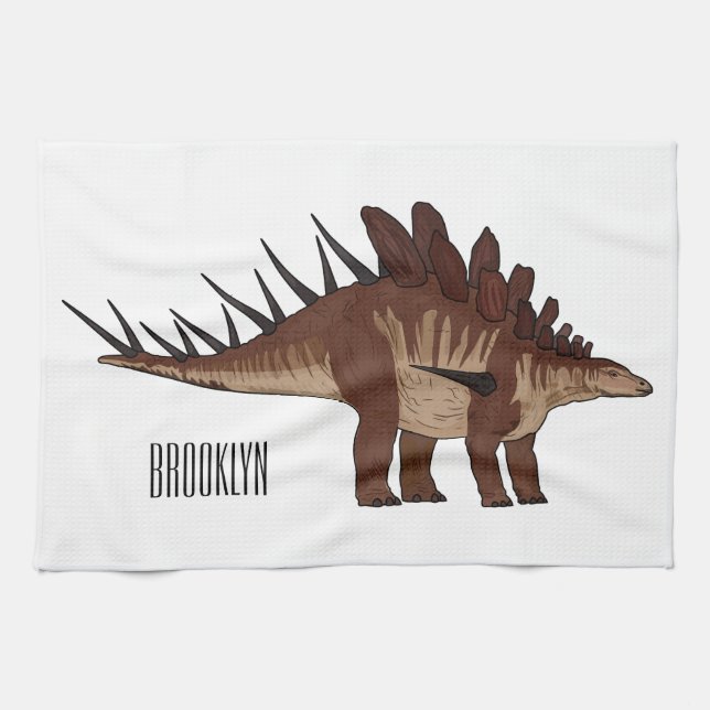Kentrosaurus cartoon illustration  kitchen towel (Horizontal)