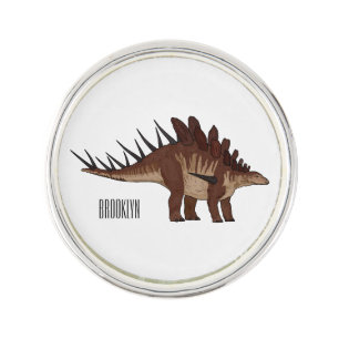 Kentrosaurus cartoon illustration  lapel pin