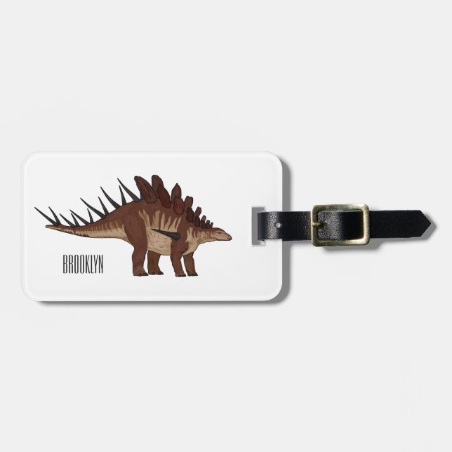 Kentrosaurus cartoon illustration  luggage tag (Front Horizontal)