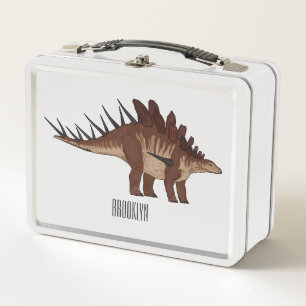 Kentrosaurus cartoon illustration metal lunch box