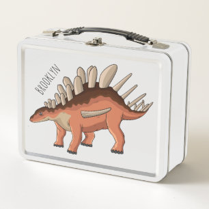 Kentrosaurus cartoon illustration metal lunch box