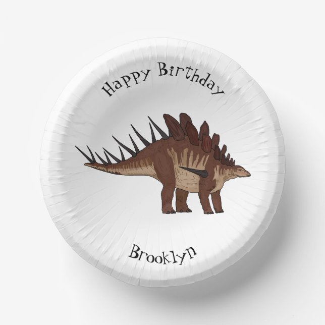 Kentrosaurus cartoon illustration paper bowls (Front)