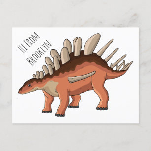 Kentrosaurus cartoon illustration postcard