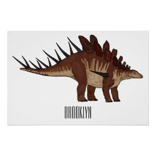 Kentrosaurus cartoon illustration poster