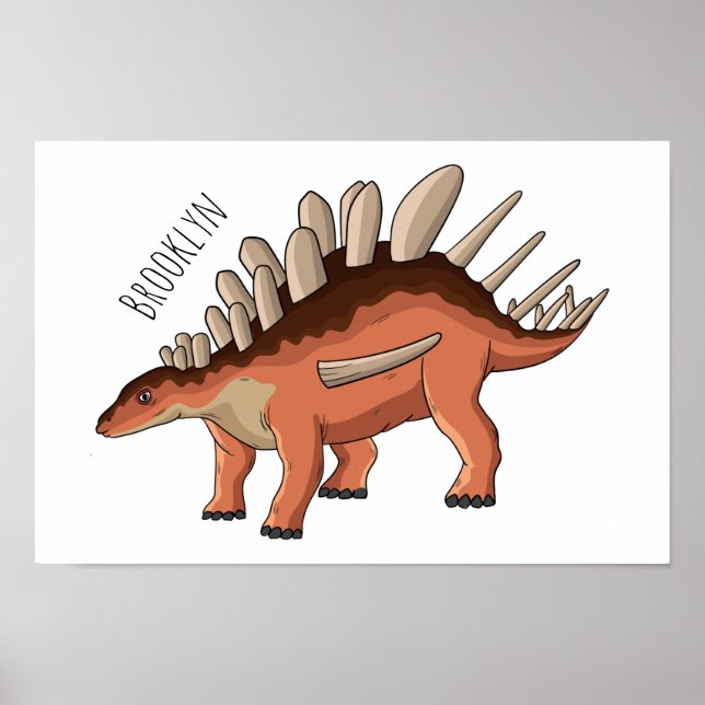 Kentrosaurus cartoon illustration poster (Front)