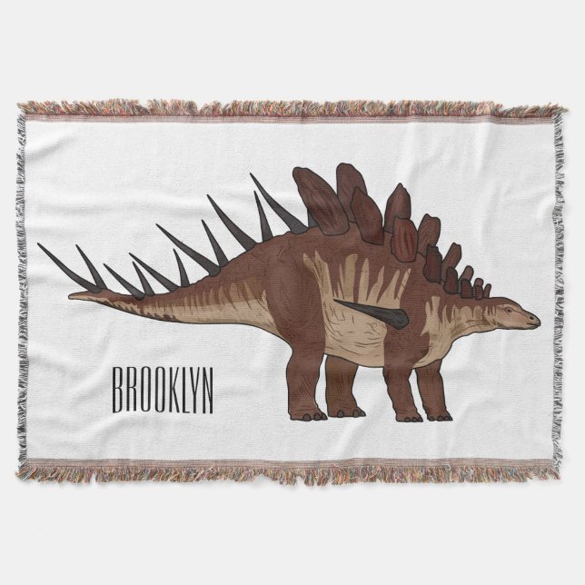 Kentrosaurus cartoon illustration  throw blanket (Front)