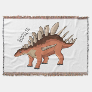 Kentrosaurus cartoon illustration throw blanket
