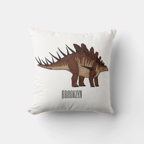 Kentrosaurus cartoon illustration  throw pillow