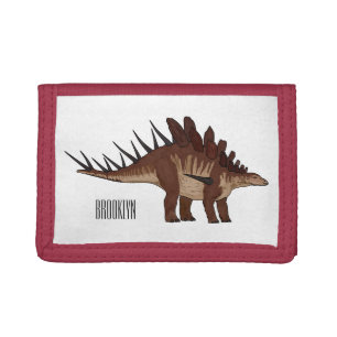 Kentrosaurus cartoon illustration  tri-fold wallet