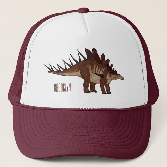 Kentrosaurus cartoon illustration  trucker hat (Front)