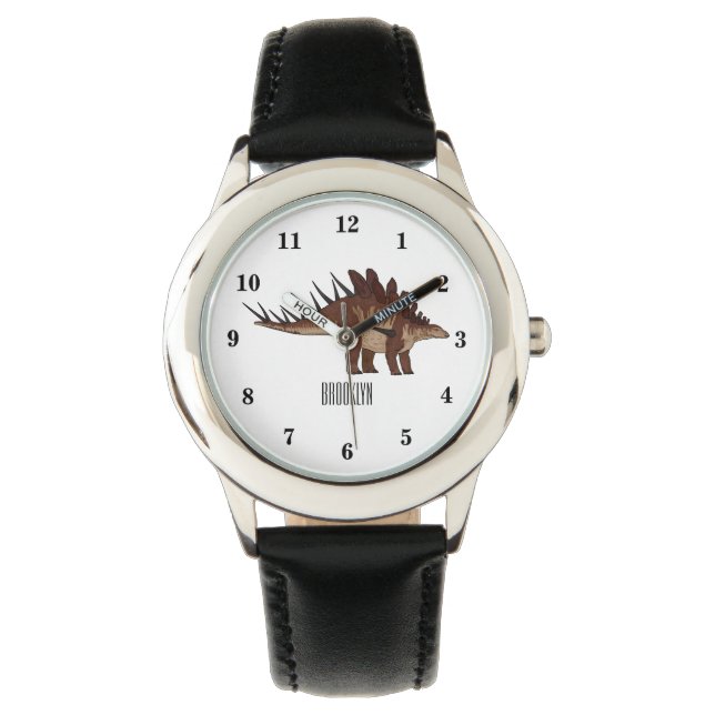 Kentrosaurus cartoon illustration  watch (Front)