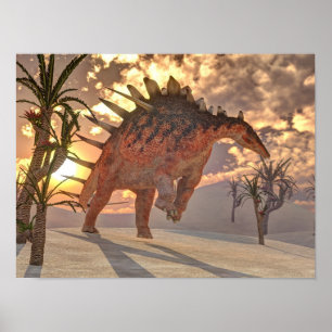 Kentrosaurus dinosaur - 3D render Poster