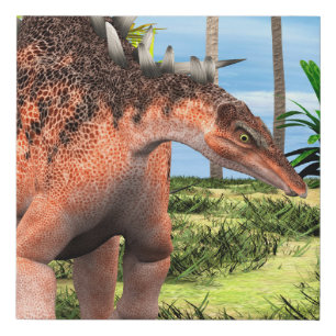 Kentrosaurus Dinosaur Jungle Prehistoric Art Faux Canvas Print