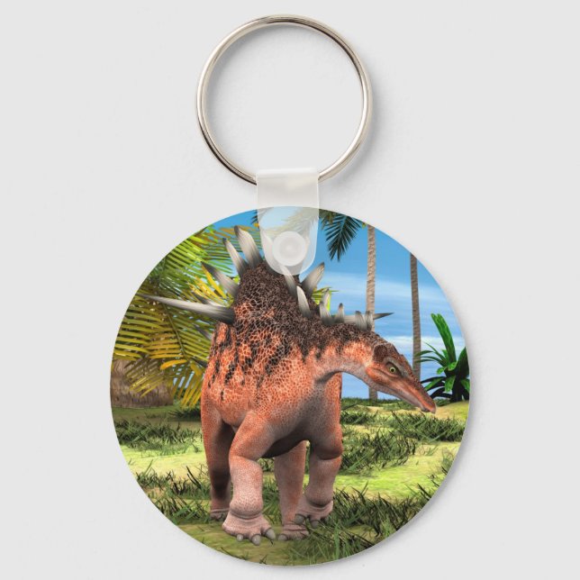Kentrosaurus Dinosaur Jungle Prehistoric Art Keychain (Front)