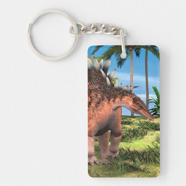 Kentrosaurus Dinosaur Jungle Prehistoric Art Keychain (Front)