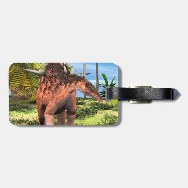Kentrosaurus Dinosaur Jungle Prehistoric Art Luggage Tag (Back Horizontal)