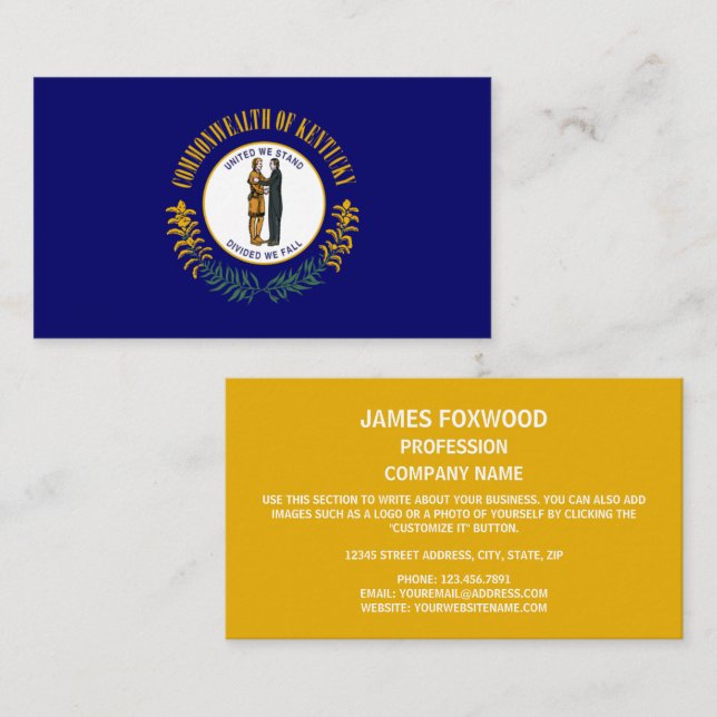 Kentuckian Flag, Flag of Kentucky Business Card (Front/Back)
