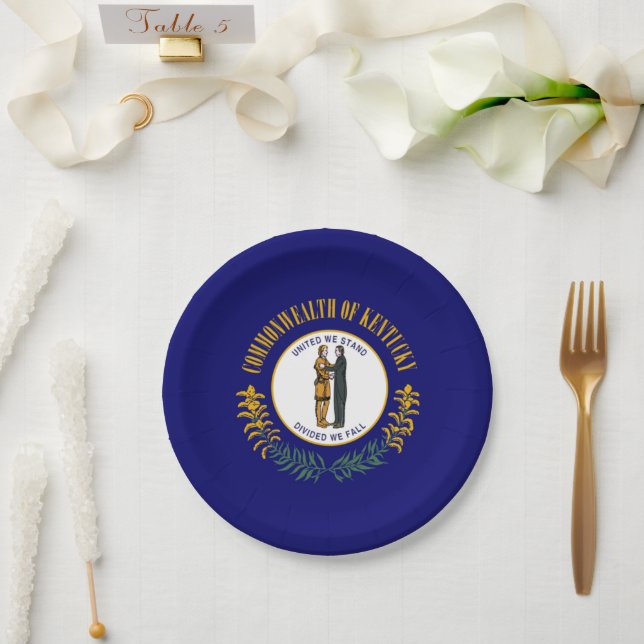 Kentuckian Flag, Flag of Kentucky Paper Plates (Wedding)