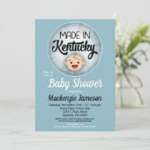 Kentucky Baby Shower Funny Blue Boys Invitation (Standing Front)