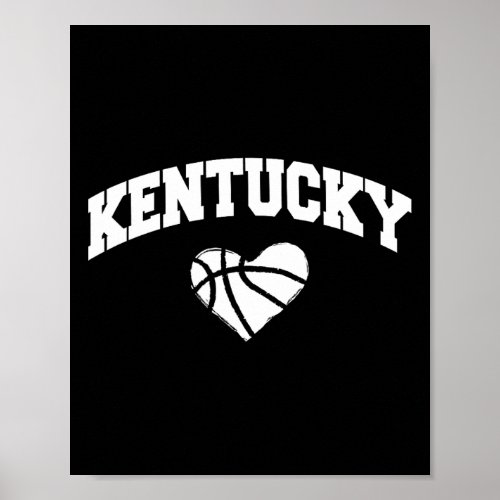 Kentucky Blue Basketball Heart Design  Poster