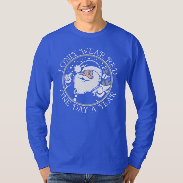 Kentucky Blue Santa Long Sleeve T-shirt (Front)