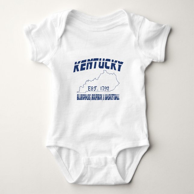 Kentucky Bluegrass Bourbon Basketball UScustomInk Baby Bodysuit (Front)