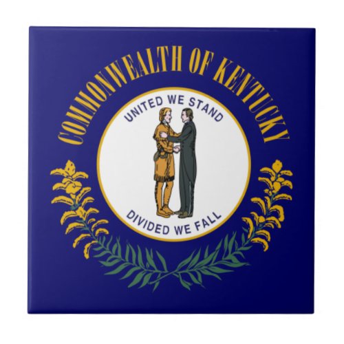Kentucky Bluegrass Commonwealth State Flag Ceramic Tile