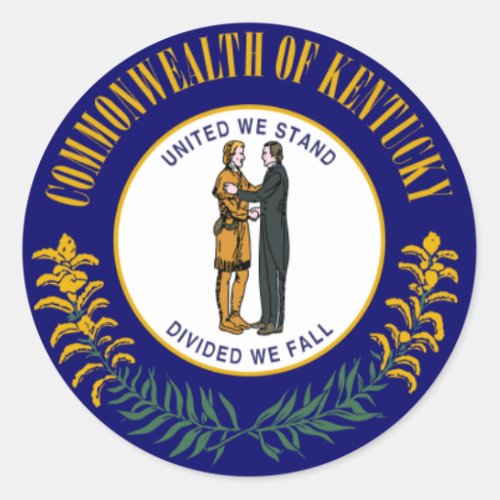 Kentucky Bluegrass Commonwealth State Flag Classic Round Sticker