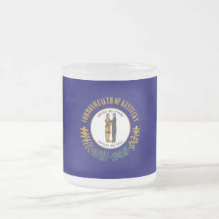Kentucky Bluegrass Commonwealth State Flag Frosted Glass Coffee Mug