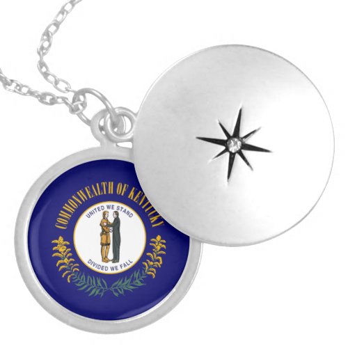 Kentucky Bluegrass Commonwealth State Flag Locket Necklace
