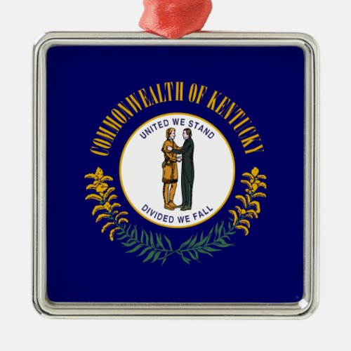 Kentucky Bluegrass Commonwealth State Flag Metal Ornament