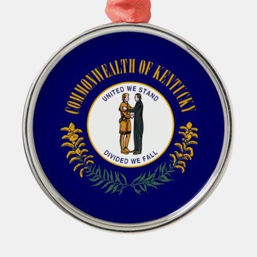 Kentucky Bluegrass Commonwealth State Flag Metal Ornament