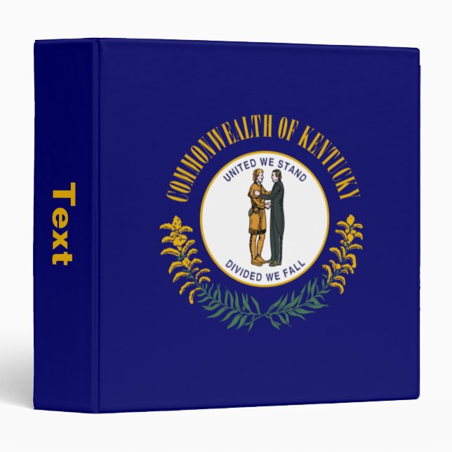 Kentucky: Bluegrass Commonwealth US State Flag 3 Ring Binder (Front/Spine)