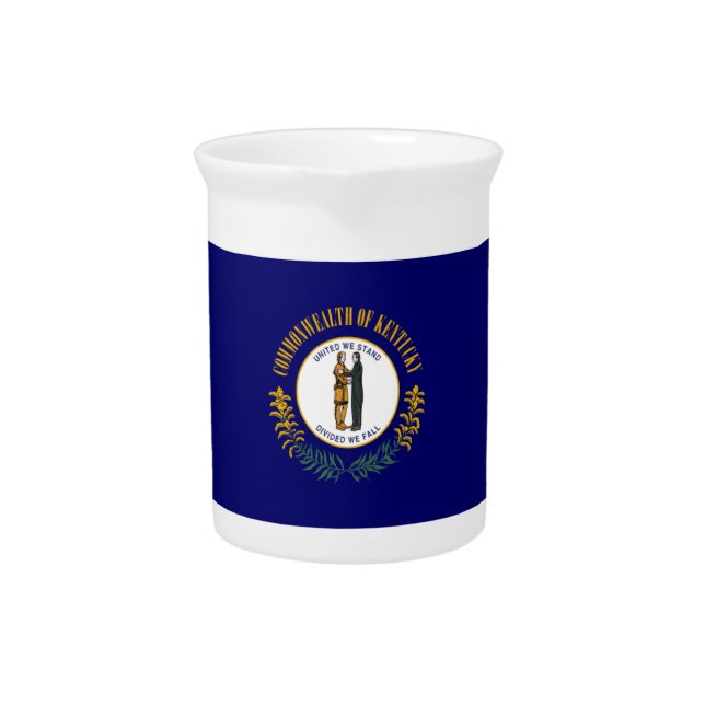 Kentucky: Bluegrass Commonwealth US State Flag Beverage Pitcher (Front)