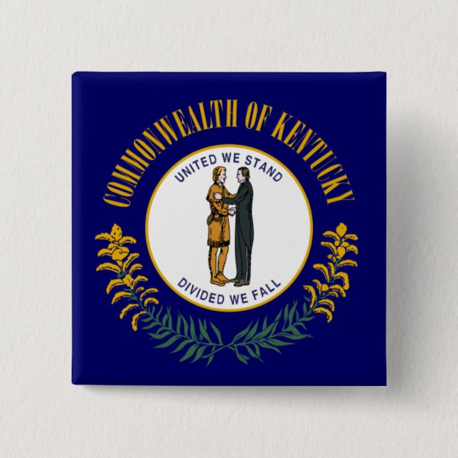 Kentucky: Bluegrass Commonwealth US State Flag Button (Front)
