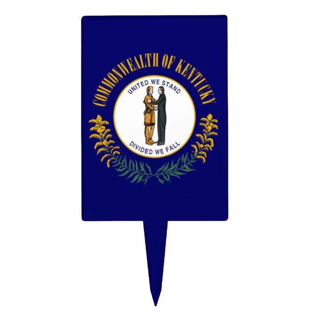 Kentucky: Bluegrass Commonwealth US State Flag Cake Topper (Front)