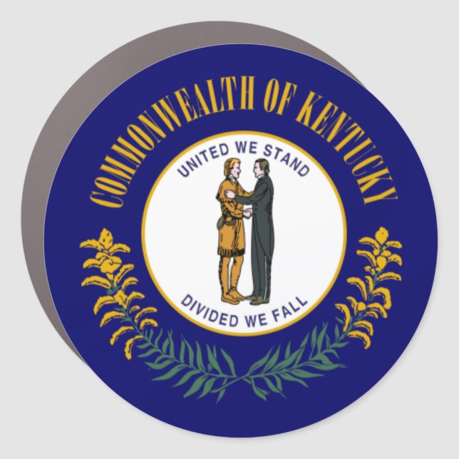 Kentucky: Bluegrass Commonwealth US State Flag Car Magnet (Front)