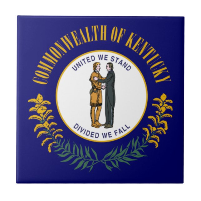 Kentucky: Bluegrass Commonwealth US State Flag Ceramic Tile (Front)