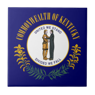 Kentucky: Bluegrass Commonwealth US State Flag Ceramic Tile
