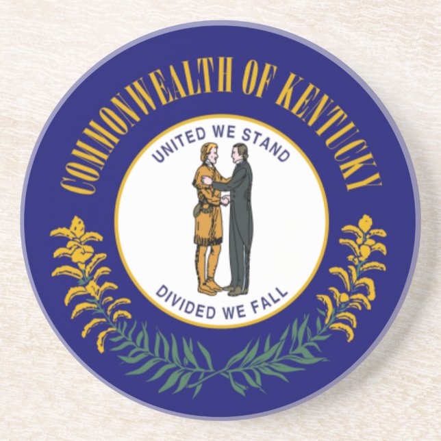 Kentucky: Bluegrass Commonwealth US State Flag Coaster (Front)