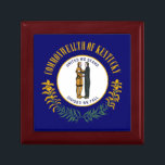 Kentucky: Bluegrass Commonwealth US State Flag Gift Box<br><div class="desc">The Kentucky state flag, adopted in 1918, is a simple yet powerful symbol of the state's history and values. It features a field of deep blue, a color often associated with loyalty, wisdom, and perseverance. At the center of the flag is the state seal, which depicts two figures representing the...</div>