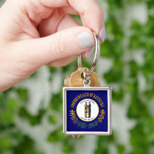 Kentucky: Bluegrass Commonwealth US State Flag Keychain